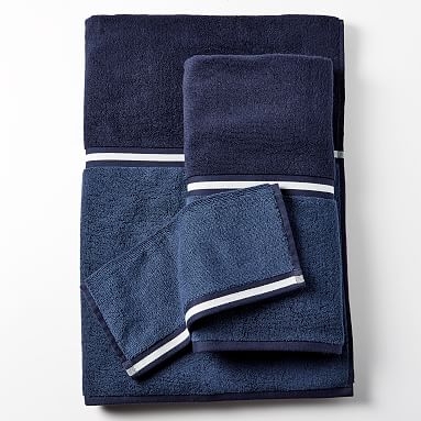 Two Toned Towel, Wash, Classic Navy - Image 0