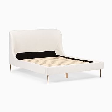 Lana Upholstered Bed, King, Yarn Dyed Linen, Weave, Alabaster - Image 3