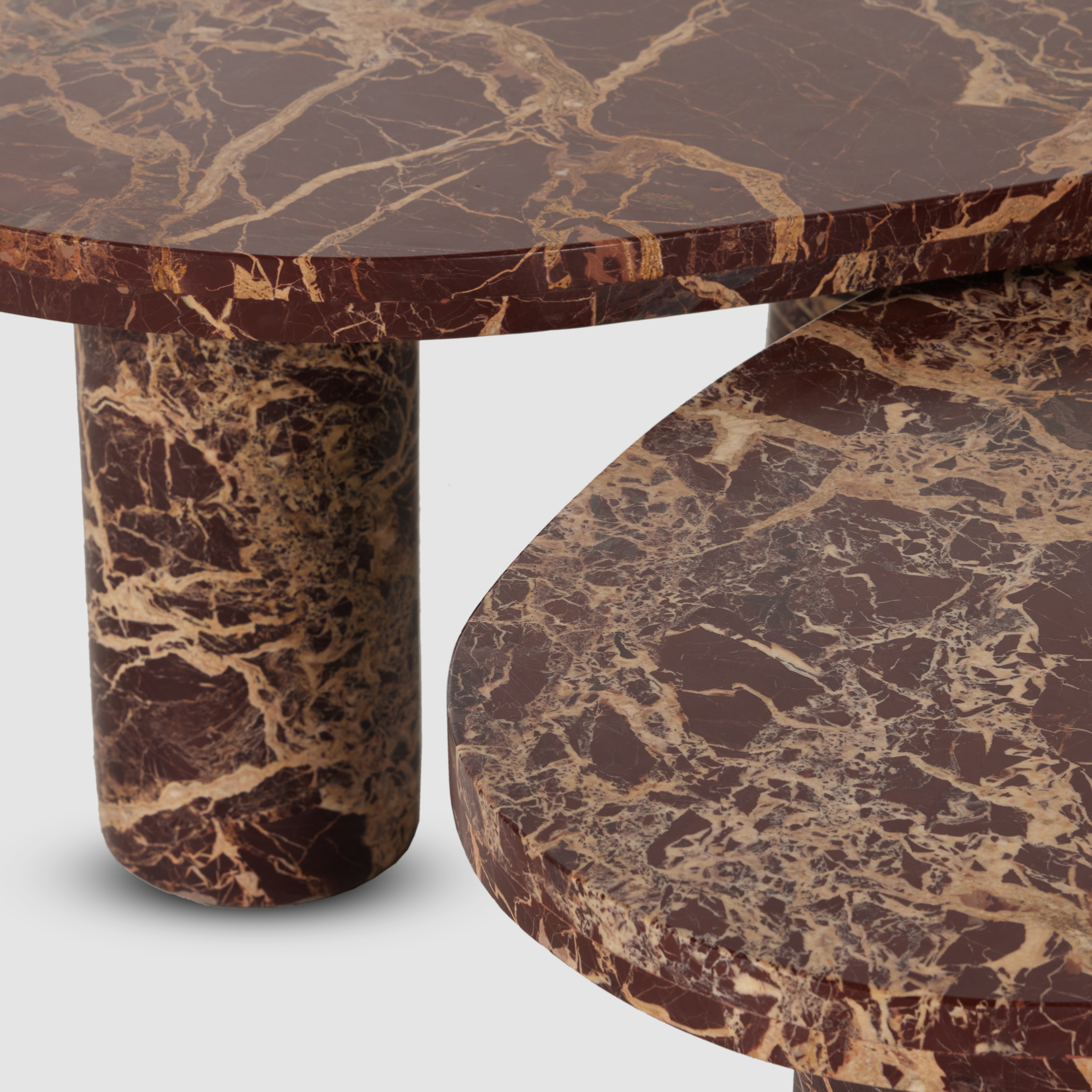 Zion Coffee Table Set-Merlot Marble - Image 3