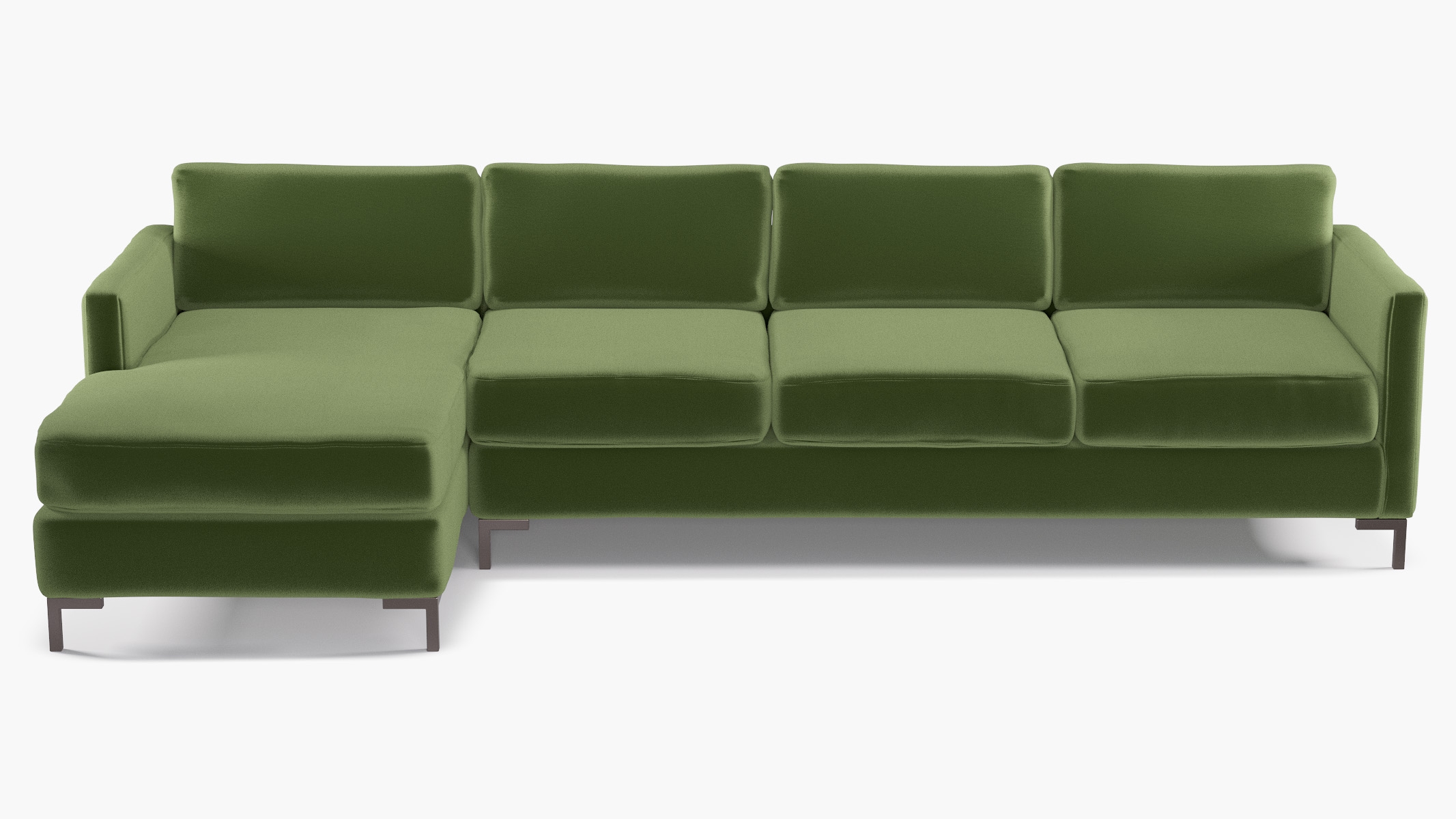 Modern Sectional, Left Facing, Essex Performance Velvet, Bronze L Leg - Image 0