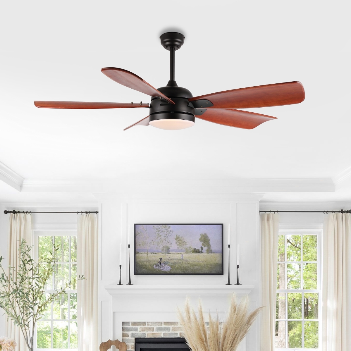 Durden Led Lt 57" Ceiling Fan - Black - Safavieh - Image 5