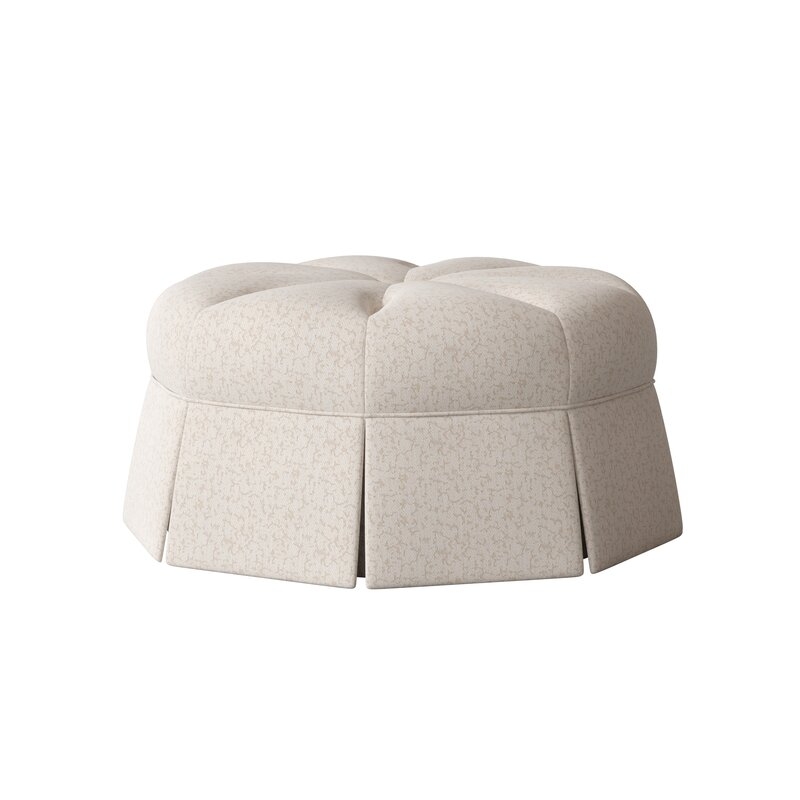 Ambella Home Collection Duchess 38"" Wide Tufted Round Pouf Ottoman - Image 0