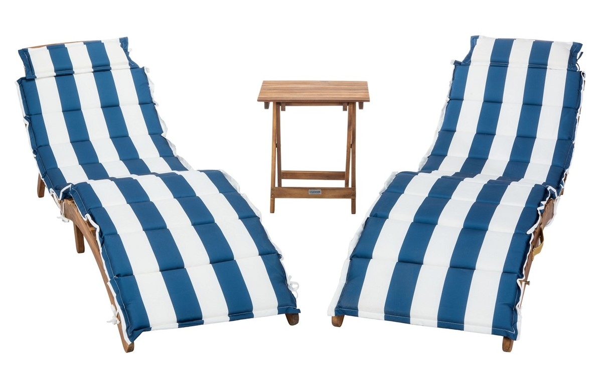 Pacifica 3 Piece Lounge Set - Natural/Navy Stripe - Safavieh - Image 3