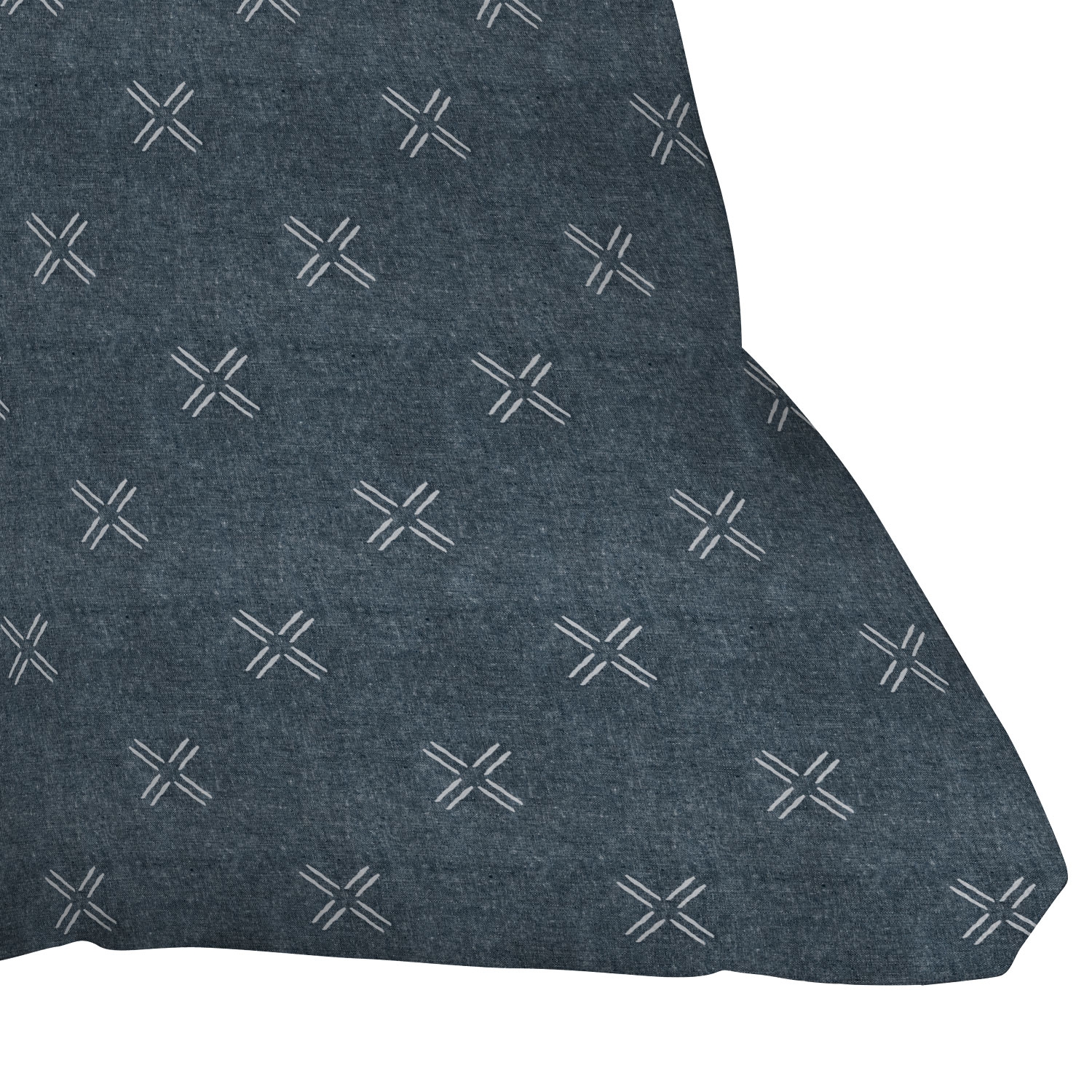 Mud Cloth Cross Navy by Little Arrow Design Co - Outdoor Throw Pillow 18" x 18" - Image 2