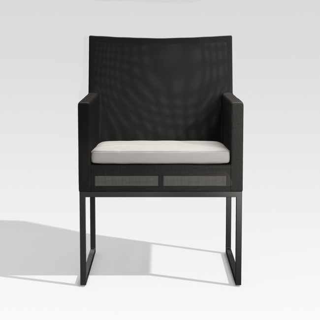 Dune Black and White Outdoor Dining Arm Chair - Image 0