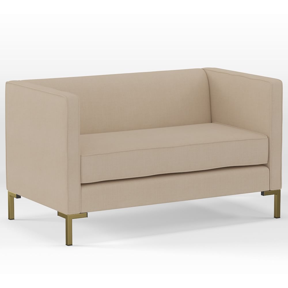 Simple Angular Sofa, Linen Linen - Image 0