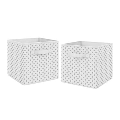 Grey Polka Dot Fabric Storage Bin (Set Of 2) By Sweet Jojo Designs - Image 0