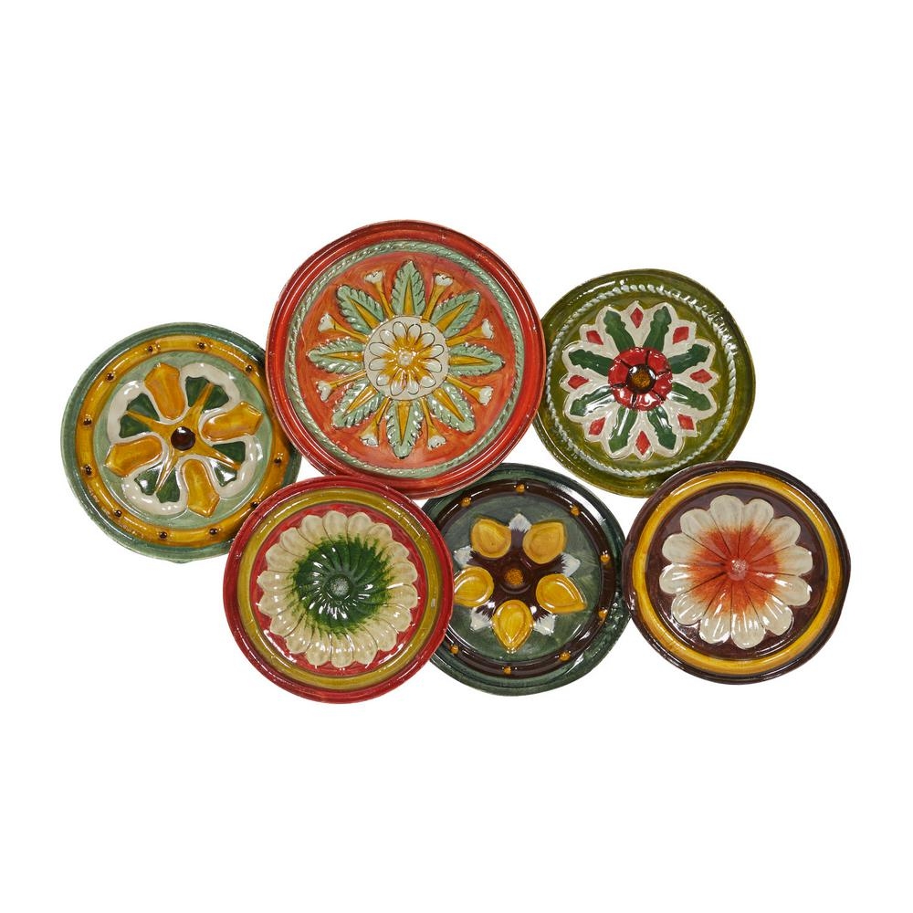 Iron Multicolored Floral Discs Metal Work - Image 0