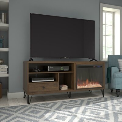 Forest Park TV Stand for TVs up to 65 inches with Electric Fireplace Included - Image 0