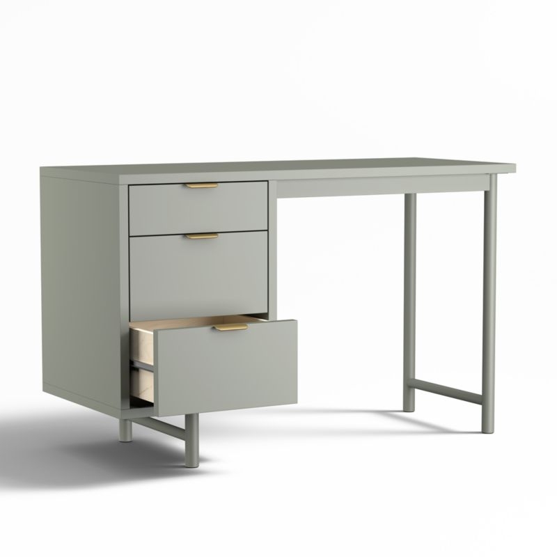 Classic Laurel Green Wood 3- Drawer Kids Desk - Image 4