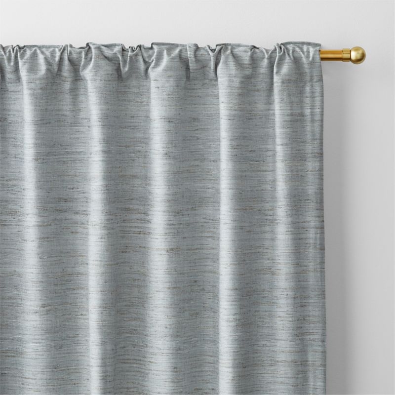 Trevino Mist Blue Cotton Silk Blend Window Curtain Panel 52"x120" - Image 4