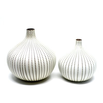 2 Piece Ashcraft Brown Porcelain Table Vase Set - Image 0