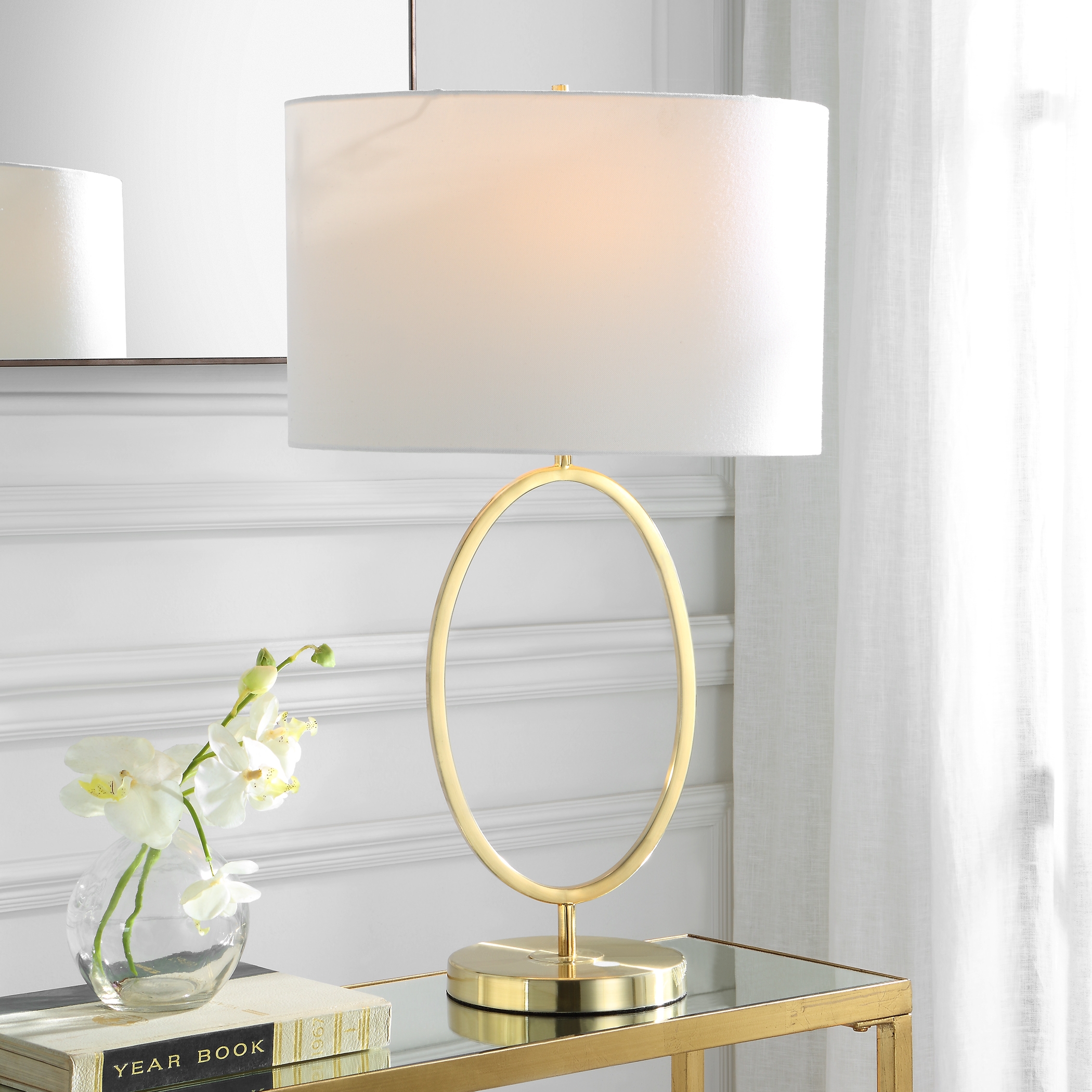 Oval Table Lamp, Gold - Image 1