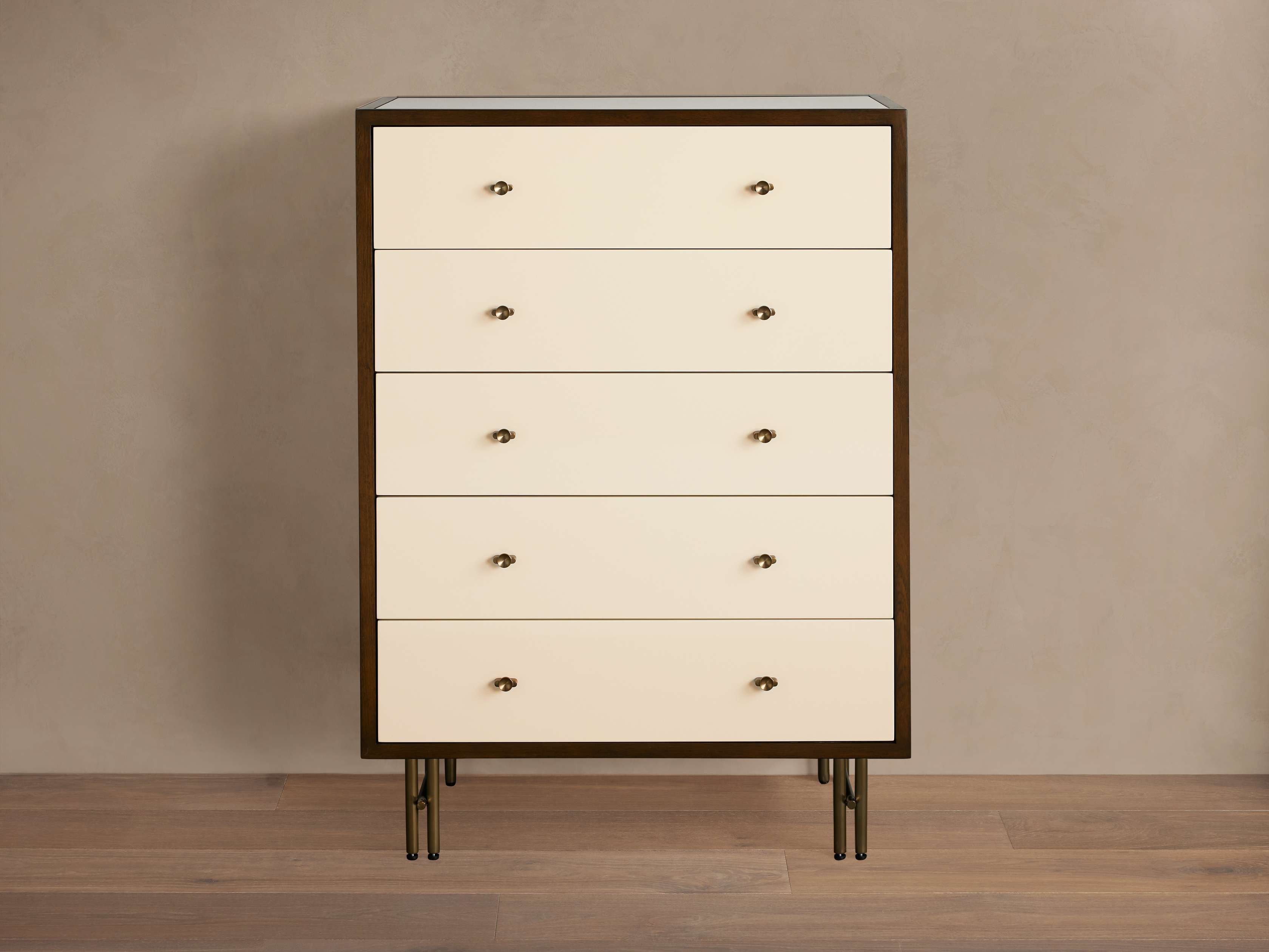 Henton Five-Drawer Dresser in Wood White - Image 0