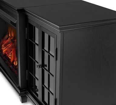 Lowe Electric Fireplace Media Cabinet, Black - Image 1