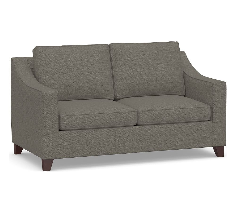 Cameron Slope Arm Upholstered Loveseat 73", Polyester Wrapped Cushions, Chunky Basketweave Metal - Image 0