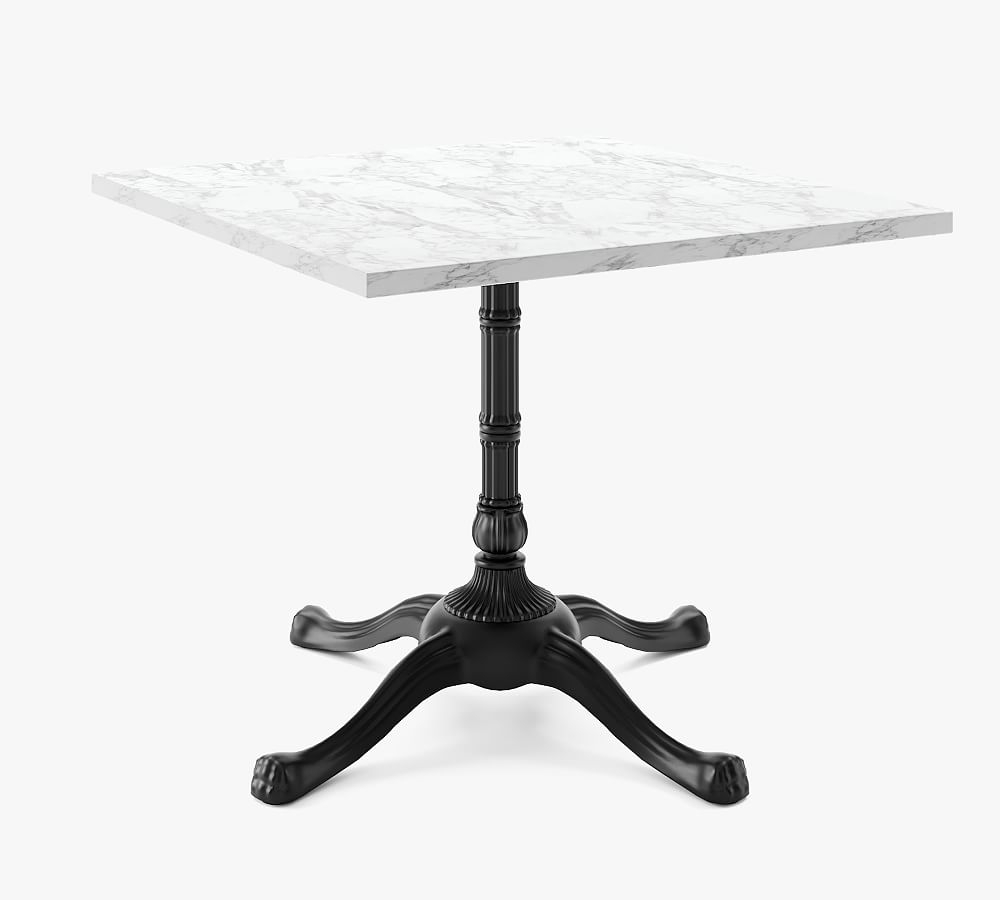 36" Square Pedestal Dining Table, Marble Top, Large Bistro Base - Image 0