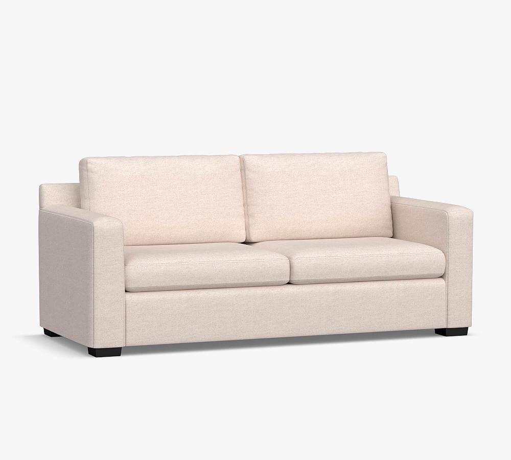 Shasta Square Arm Upholstered Sleeper Sofa, Memory Foam Cushions, Twill Cream - Image 0