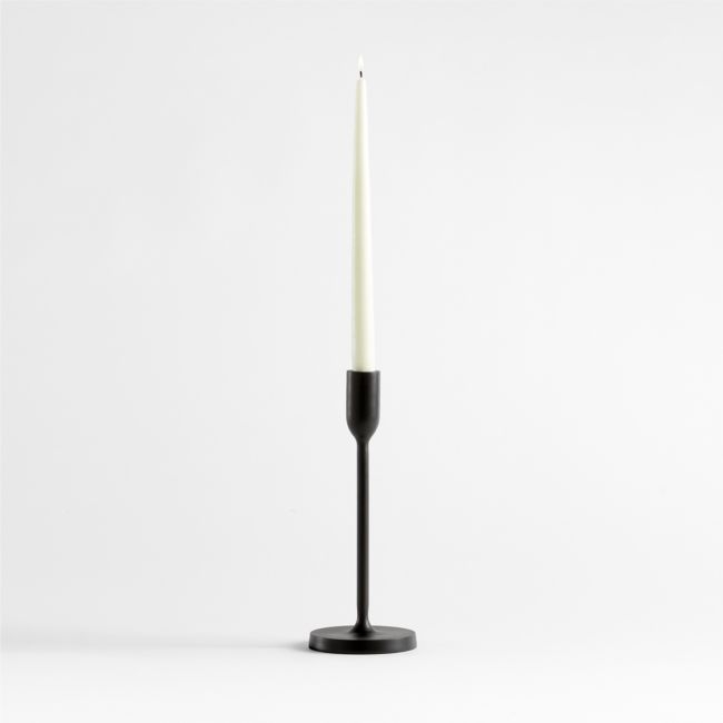 Megs Medium Black Taper Candle Holder 11" by Leanne Ford - Image 0