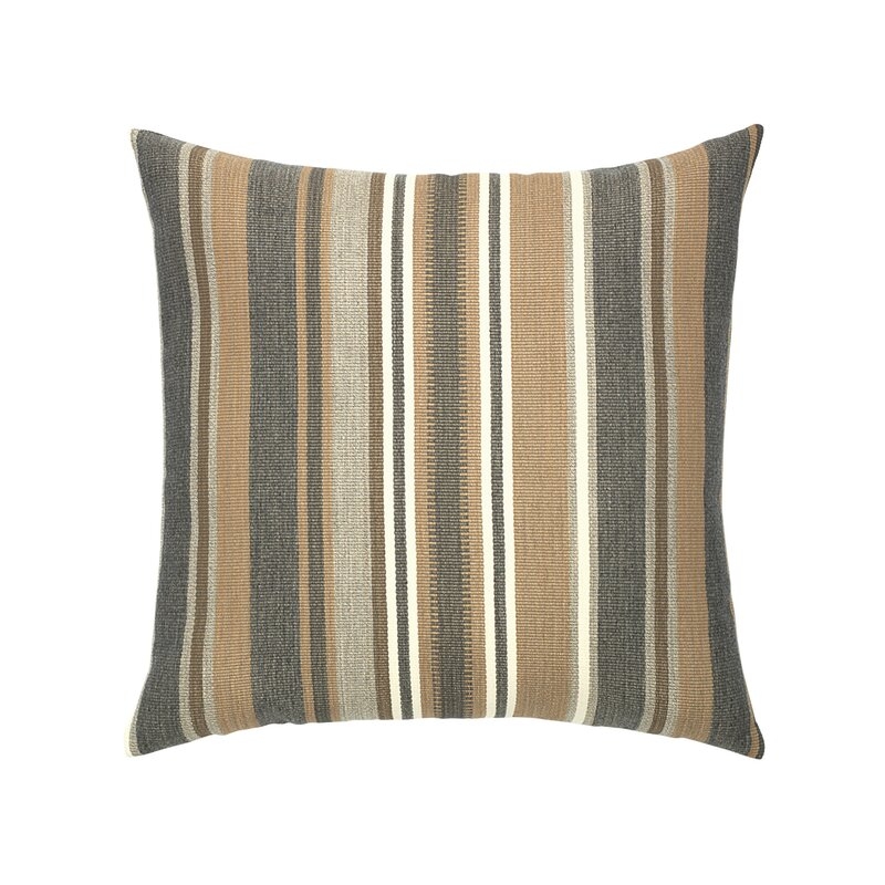 Elaine Smith Grigio Sunbrella Indoor / Outdoor Striped Throw Pillow Color: Brown/Gray - Image 0
