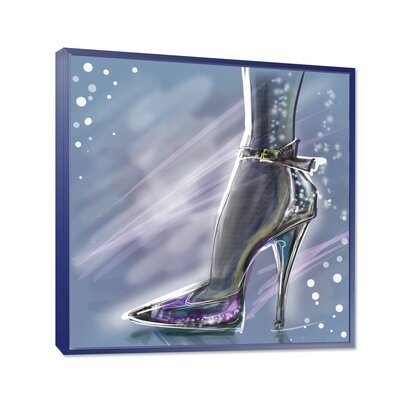 Shiny Shoe High Heeled Stiletto With Glitter - Modern Canvas Wall Art Print-FL37338 - Image 0