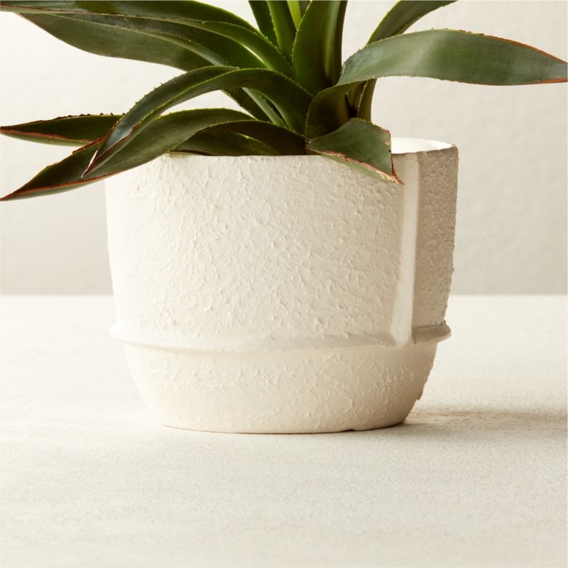 Theory Small White Textured Planter - Image 2