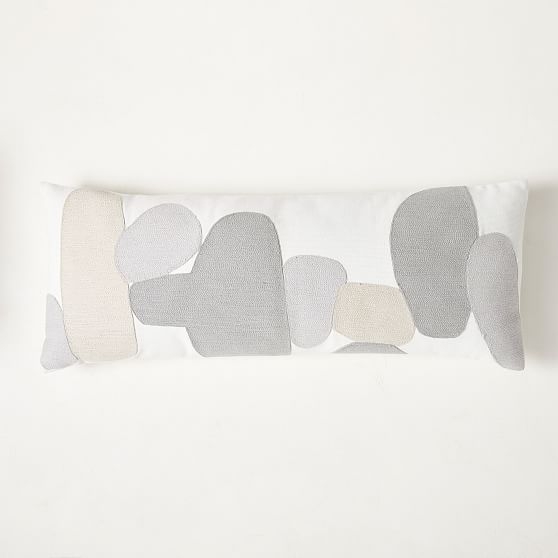 Corded Pebble Pillow Cover, 14" x 36", Frost Gray - Image 0