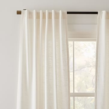 Textured Luxe Linen Curtain, Alabaster, 48"x96" - Image 3
