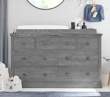 Charlie Extra Wide Dresser & Topper Set, Weathered Navy, In-Home Delivery - Image 2
