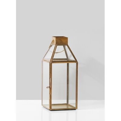 Square Glass and Metal Lantern - Image 0