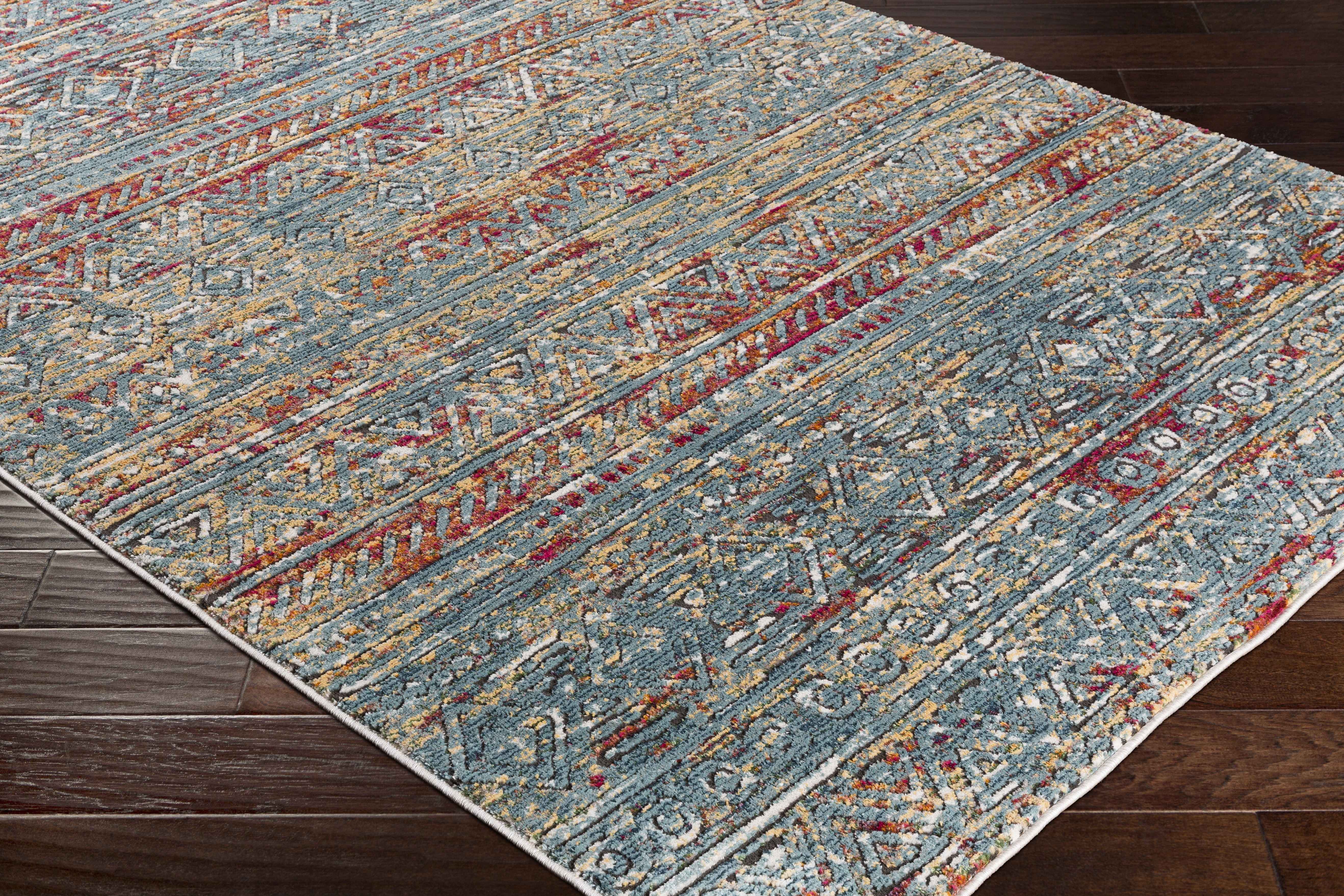 Herati Blue Indoor 2' x 2'11" Machine Woven Rug - Image 7