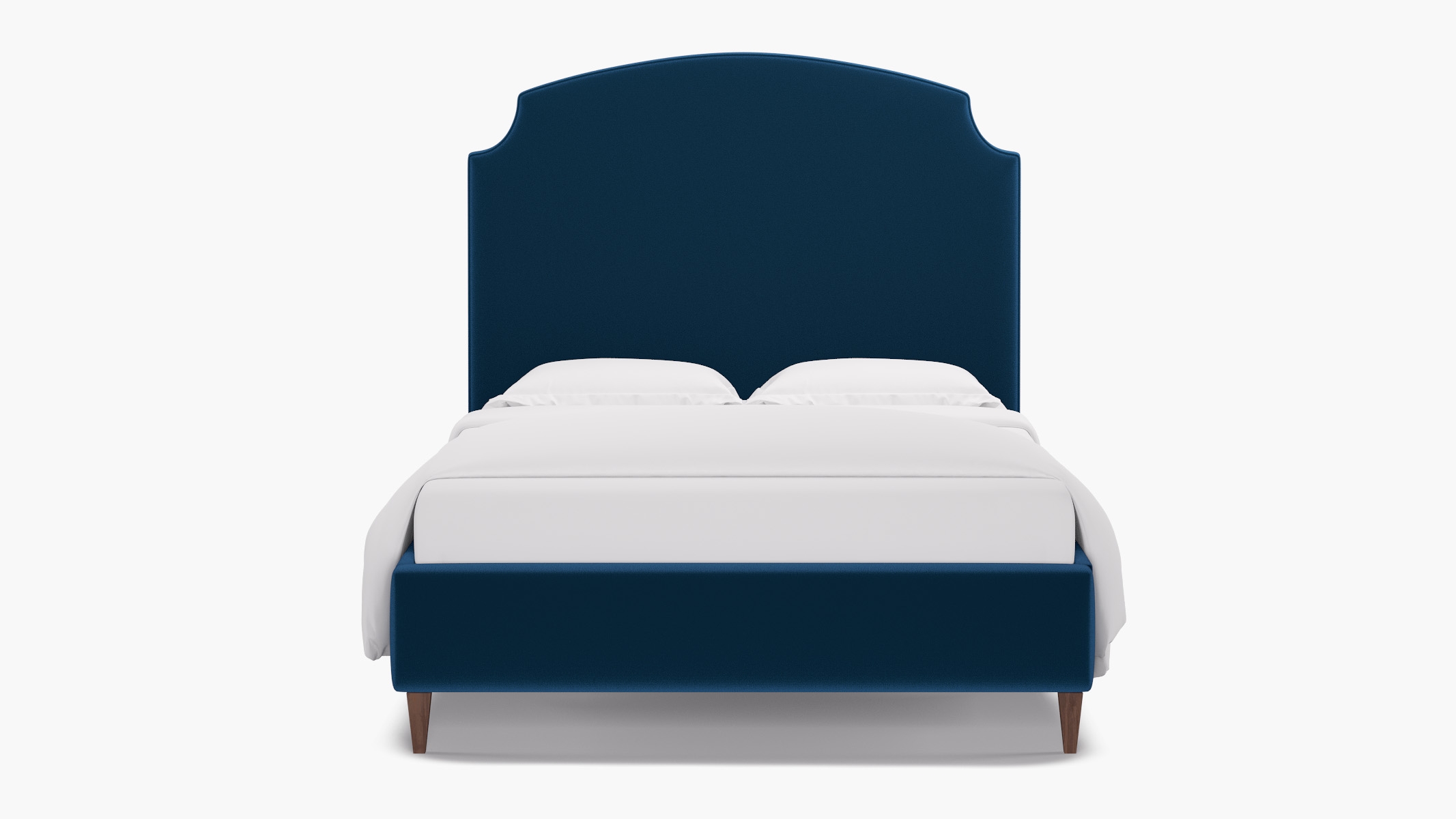 Cove Bed, Royal Performance Velvet, Walnut Square Tapered Leg, Full - Image 0