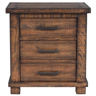 Reclaimed Solid Wood Framhouse Nightstand With Three Drawer - Image 0