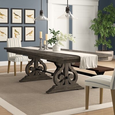 Machuca 42'' Extendable Solid Wood Trestle Dining Table - Image 0