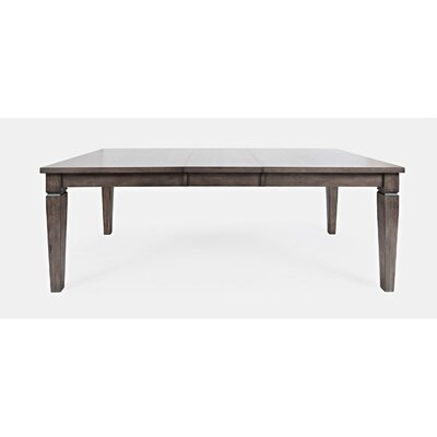 Dining Table With Wooden Tabletop And Tapered Legs, Brown - Image 0