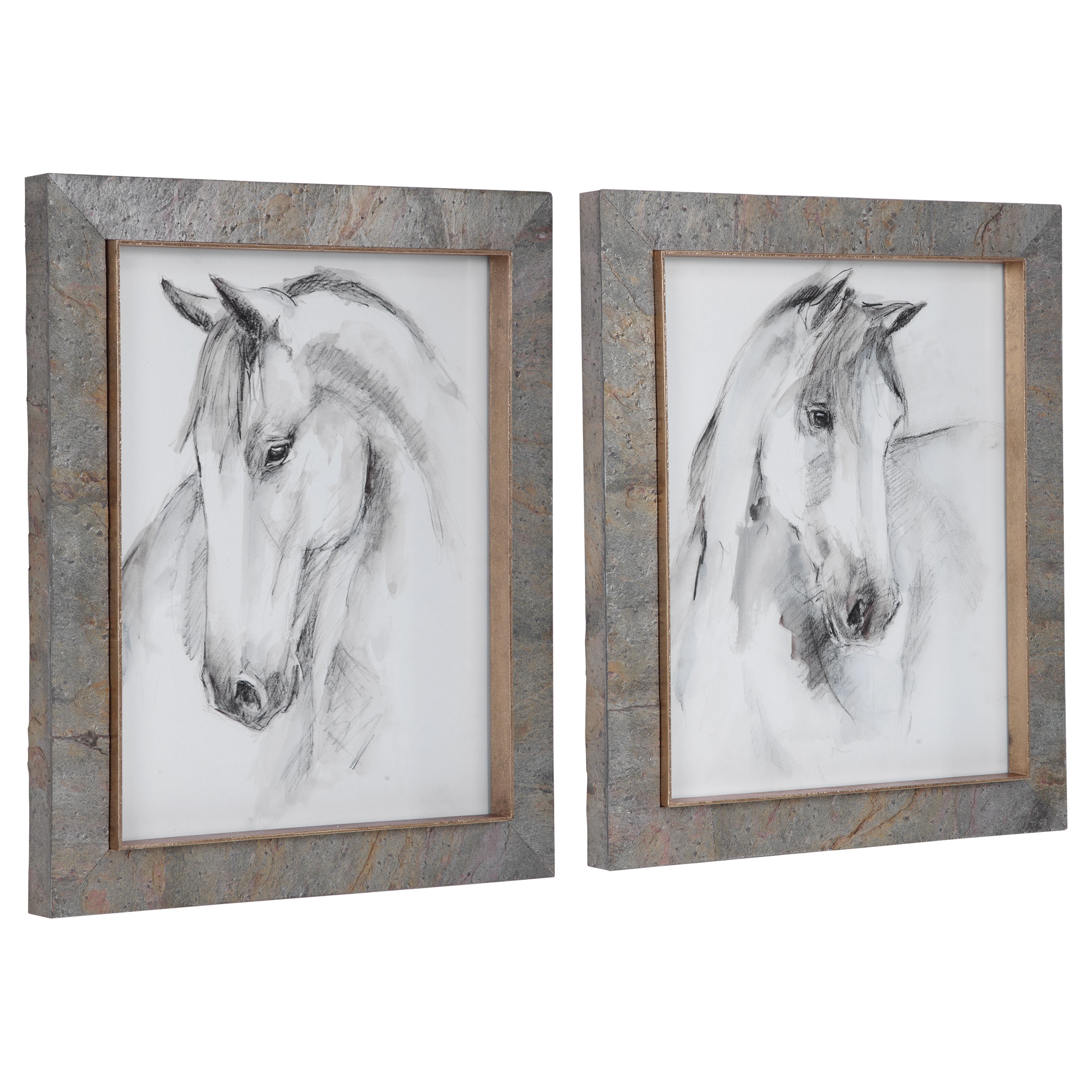 Equestrian Watercolor Framed Prints, S/2 - Image 3
