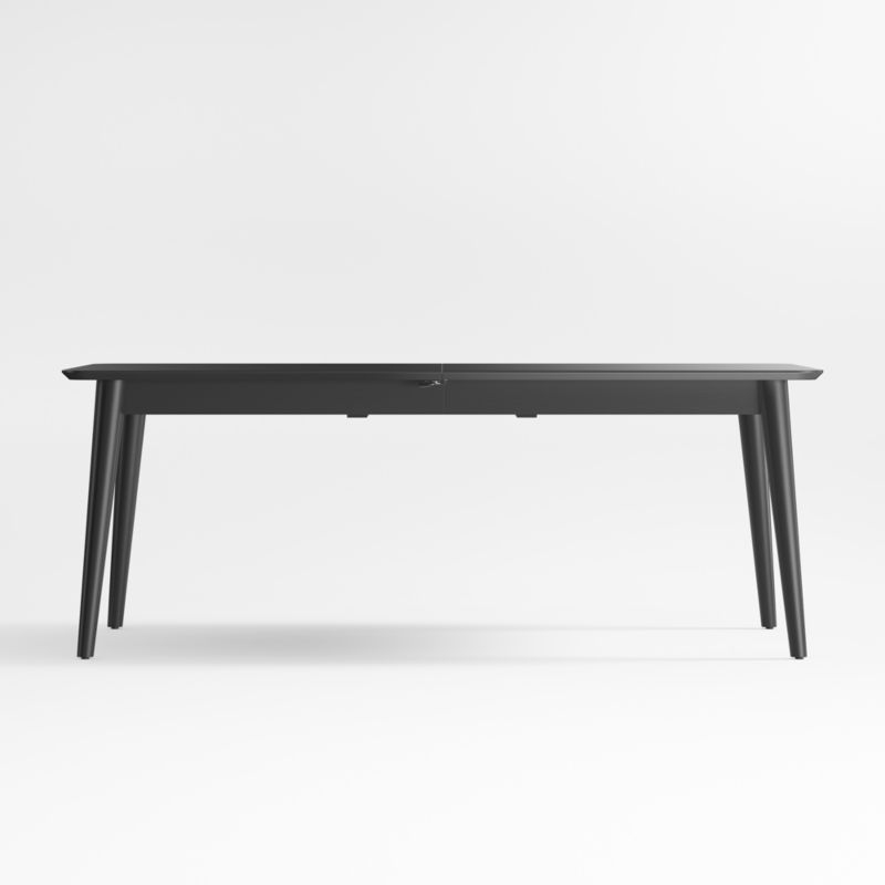 Tate 78"-114" Black Extendable Midcentury Dining Table - Image 1