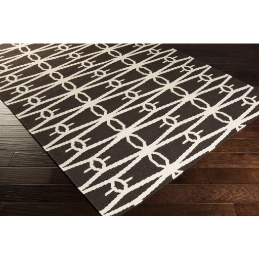 Fallon Black Indoor 3'6" x 5'6" Handmade Rug - Image 1