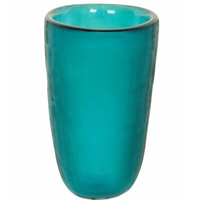 Wirt Teal 12'' Glass Table Vase - Image 0