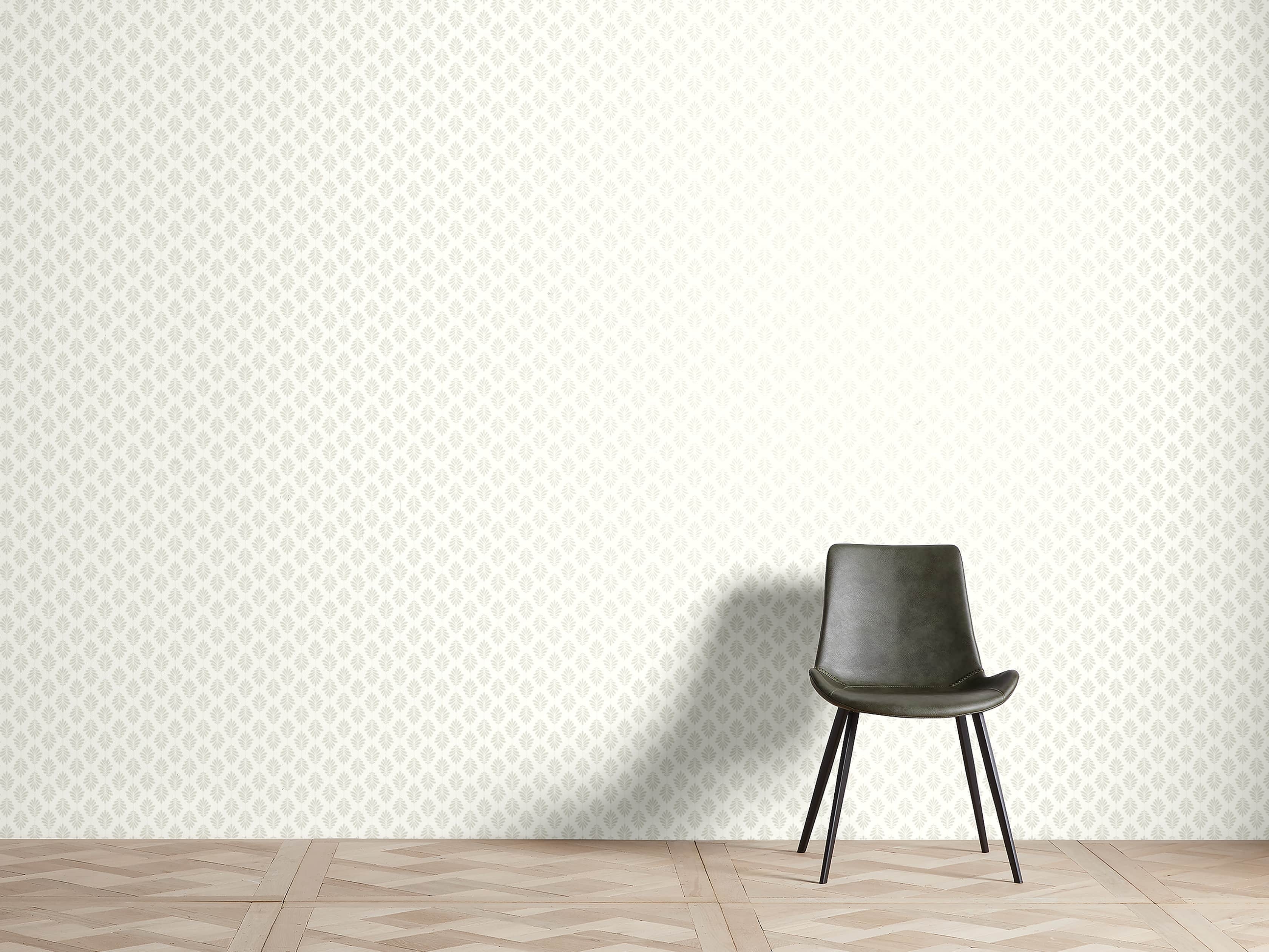 Tulla Wallpaper in White  Taupe - Image 0
