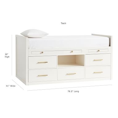 Cleary Captain's Bed, Twin, Simply White - Image 5