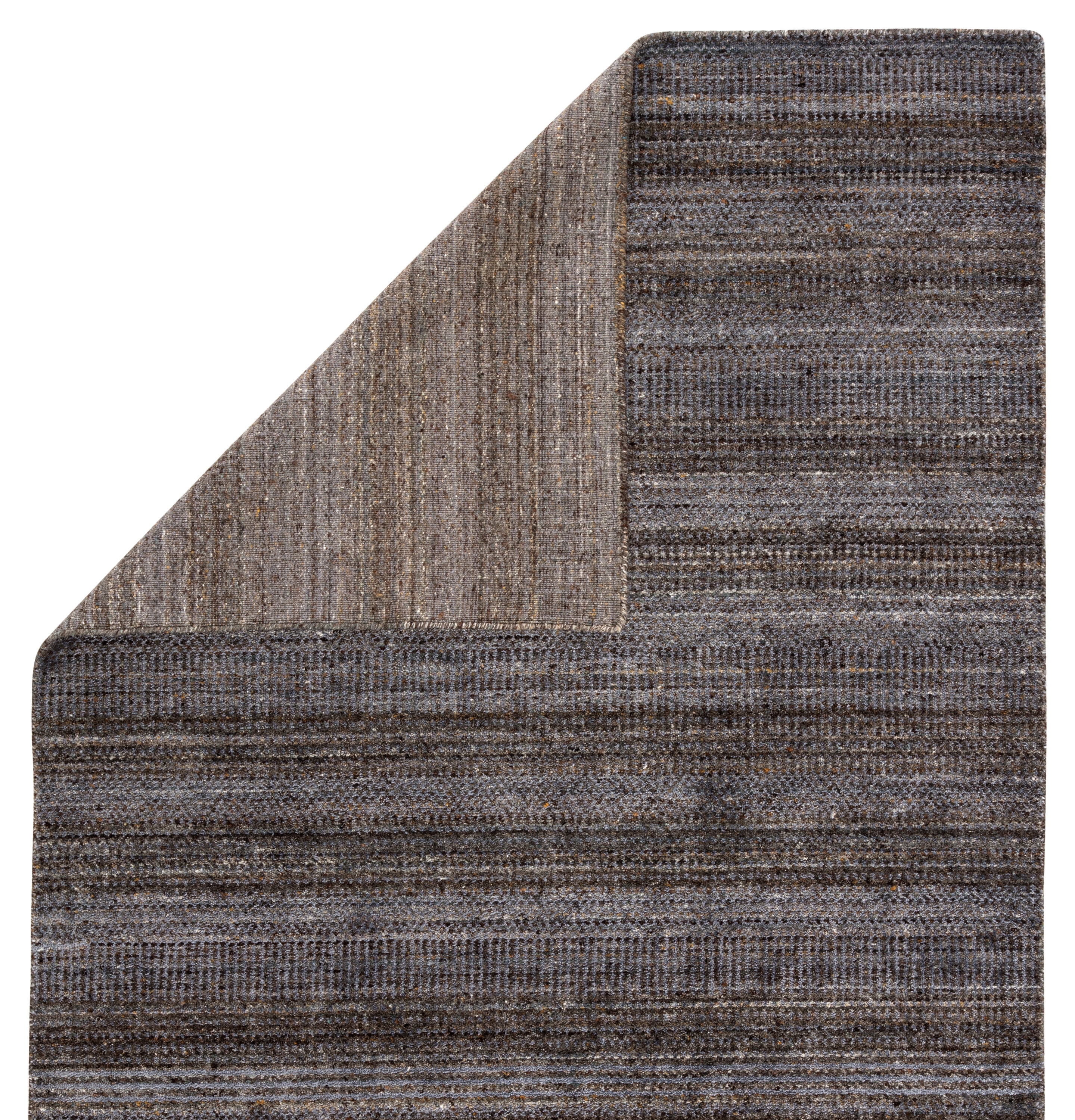 Minuit Handmade Geometric Gray/ Blue Runner Rug (3'X12') - Image 2