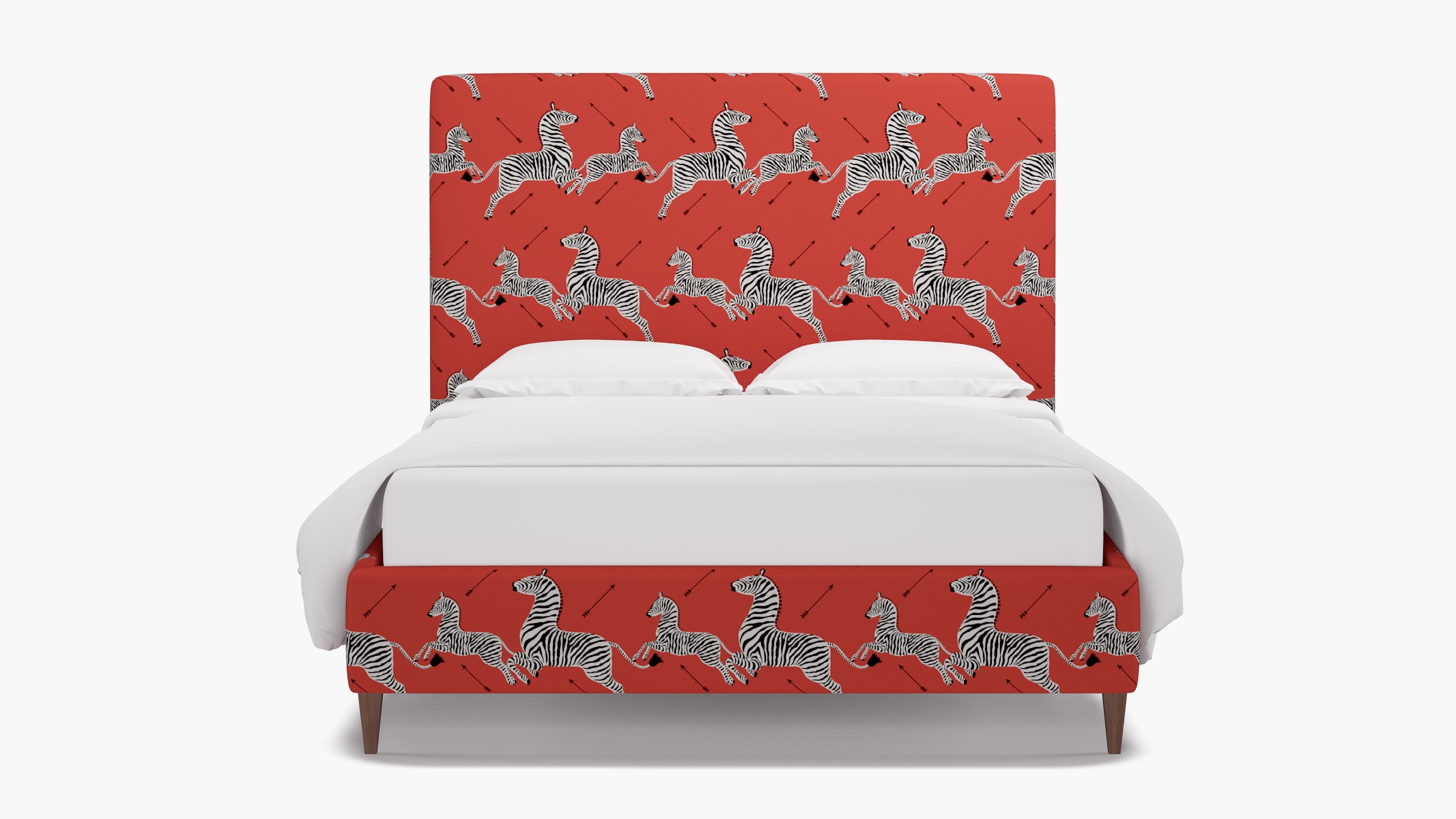 Classic Bed, Coral Zebra, Walnut Square Tapered Leg, Twin - Image 0