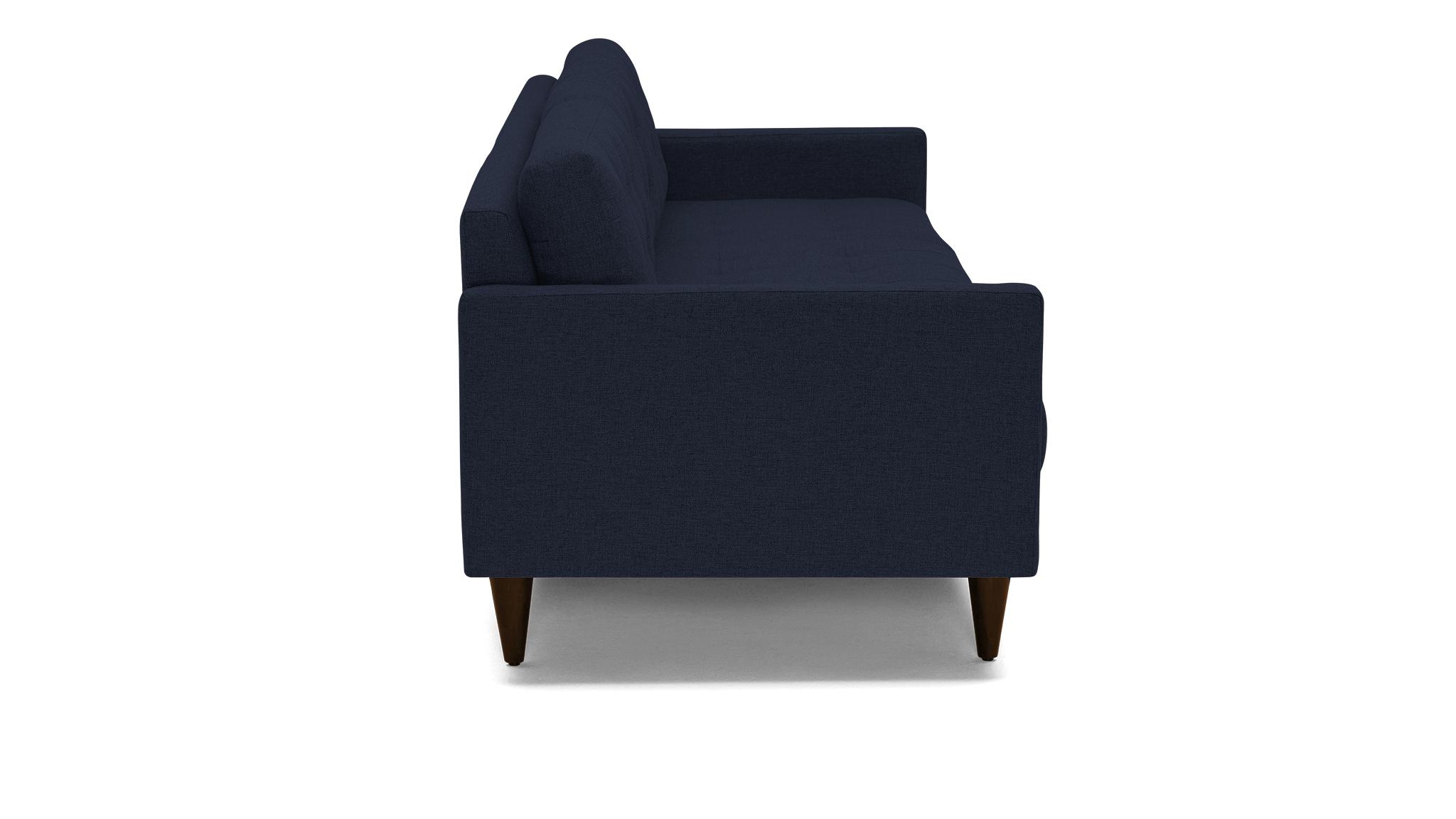 Blue Eliot Mid Century Modern Grand Sofa - Sunbrella Premier Indigo - Mocha - Image 2
