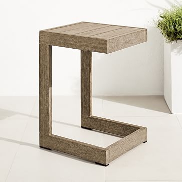 Portside Outdoor C-Shaped Side Table, Driftwood - Image 3