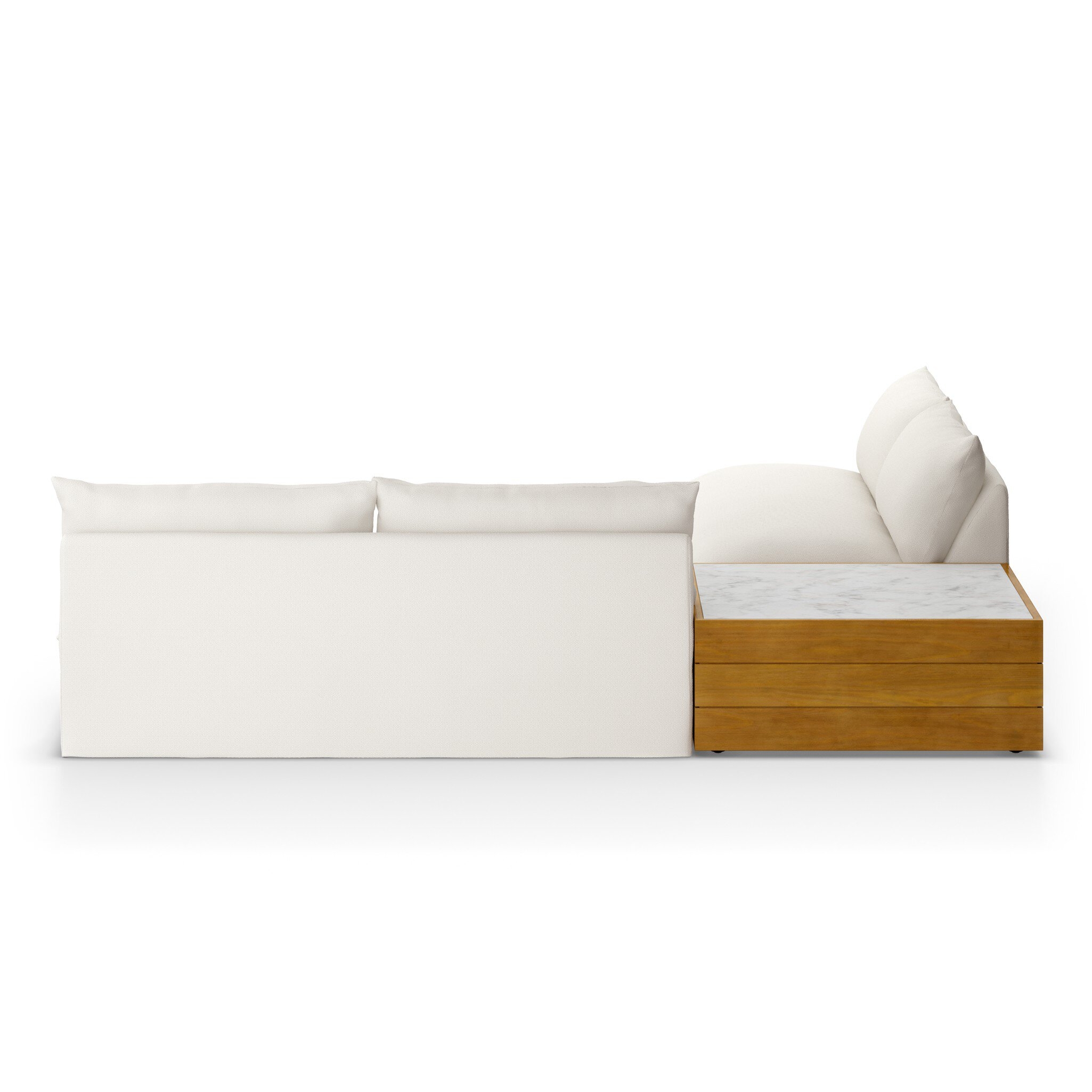 Grant Outdoor 2-Piece Sectional W/ Coffee Table - Faye Cream - Image 4