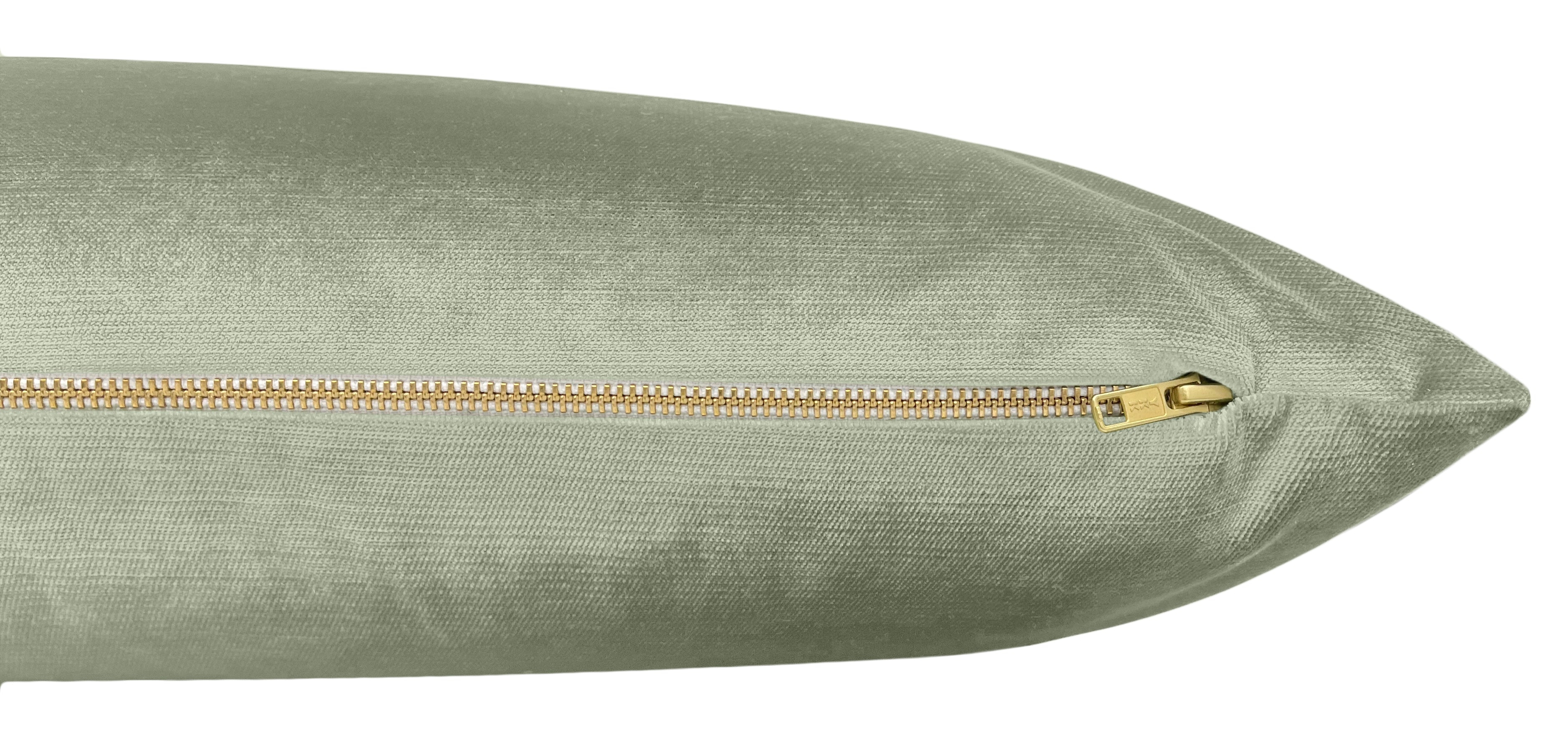 THE XL LUMBAR :: FAUX SILK VELVET // PISTACHIO - BY THE YARD - Image 1