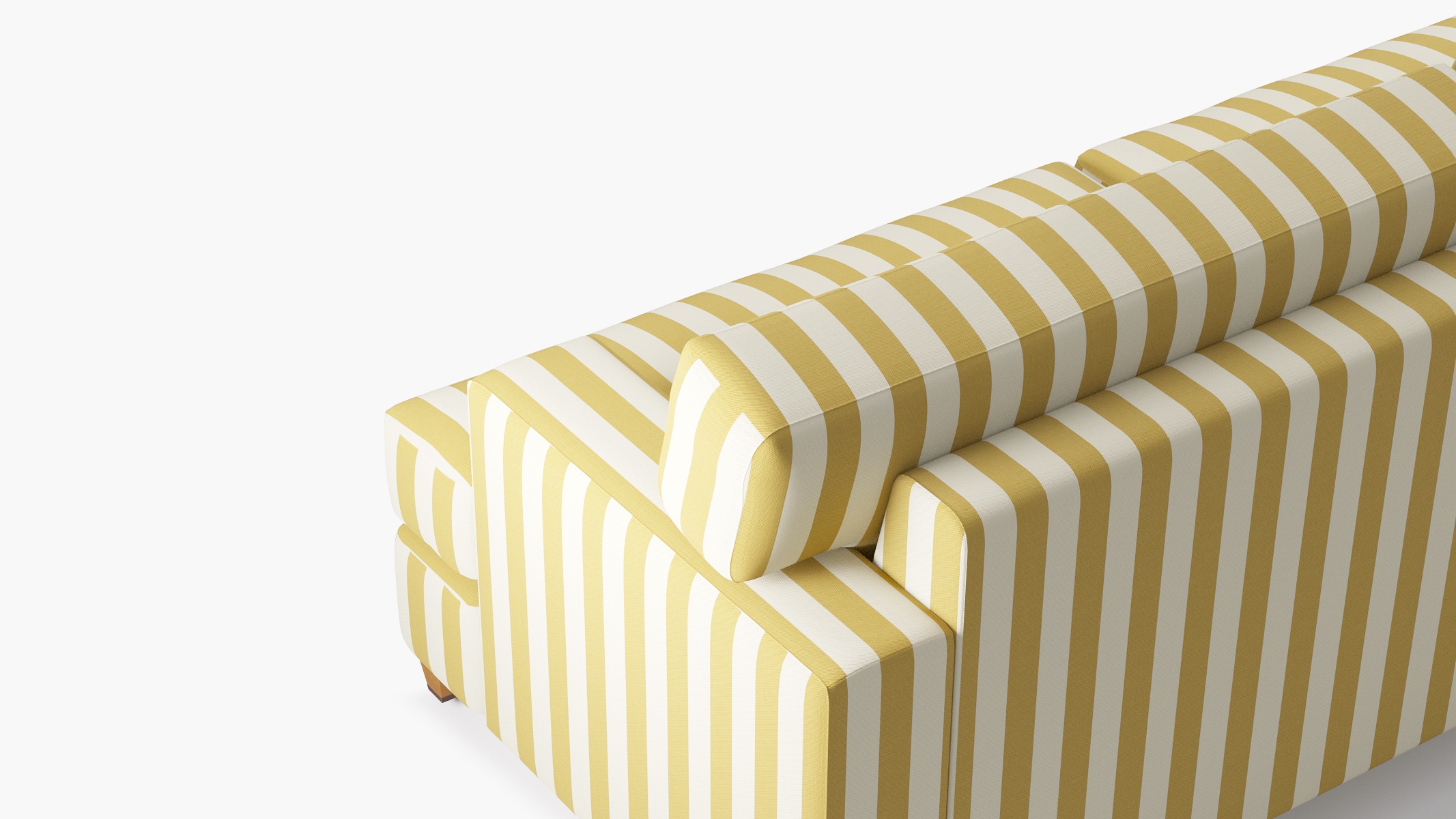 Classic Sofa, Citrine Cabana Stripe, Natural with Antique Brass Caster - Image 4