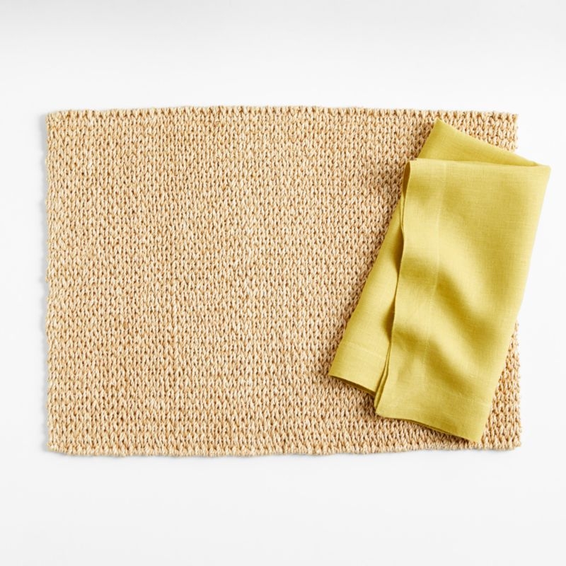 Marin Olive Yellow EUROPEAN FLAX ™-Certified Linen Napkin - Image 2