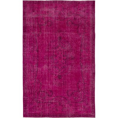 One-of-a-Kind Roi Hand-Knotted 1980s Pink 5'9" x 9'2" Wool Area Rug - Image 0